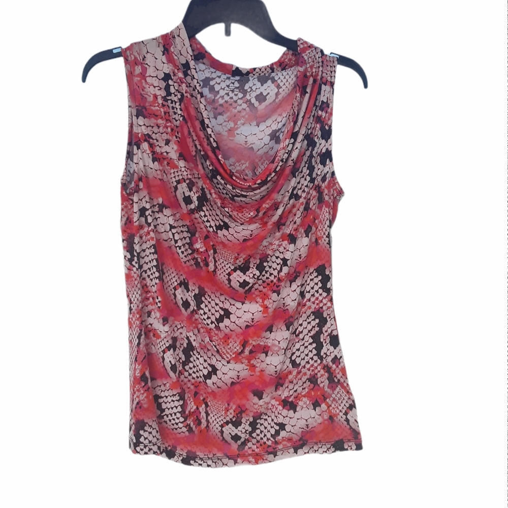 New W/Tag Womans Pink Snake Skin Blouse, Size M